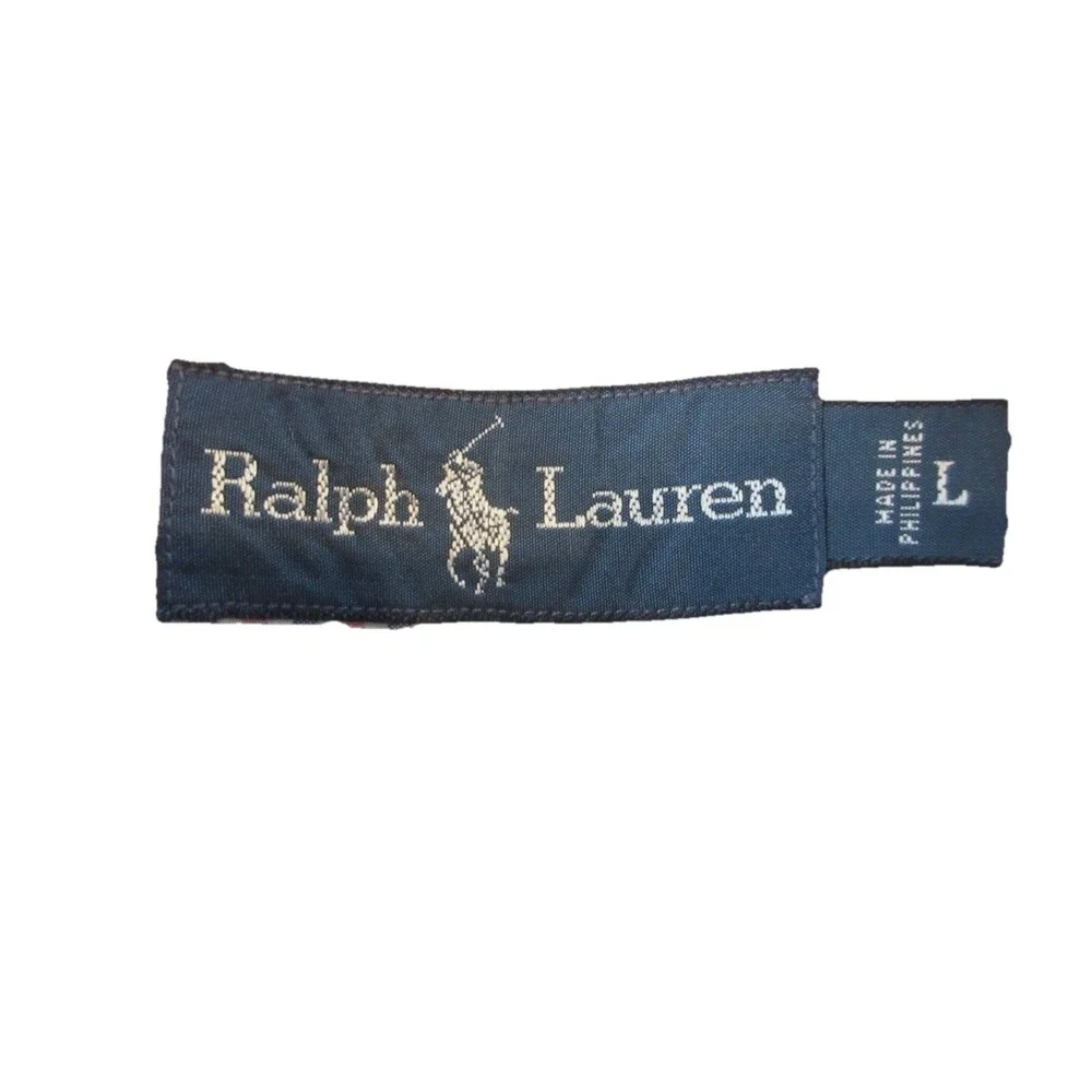 Polo‎ Ralph Lauren Mens Large Pink Navy Blue Gingham Check Button Down Shirt L